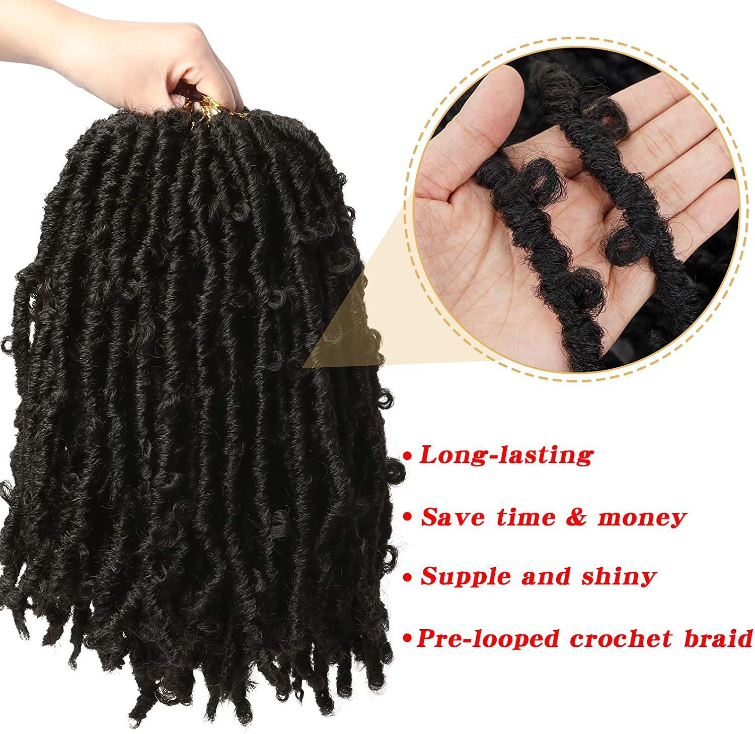 Wholesale Distressed Butterfly Locs Crochet Hair Premade Ombre Color Butterfly Faux Locs Vendors,synthetic hair wigs for women