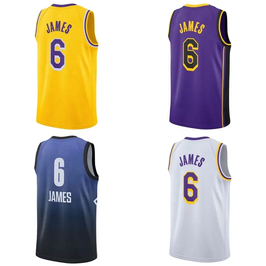 22-23 Высококачественная баскетбольная форма с вышивкой bull nBaing L-aker Jersey оптом