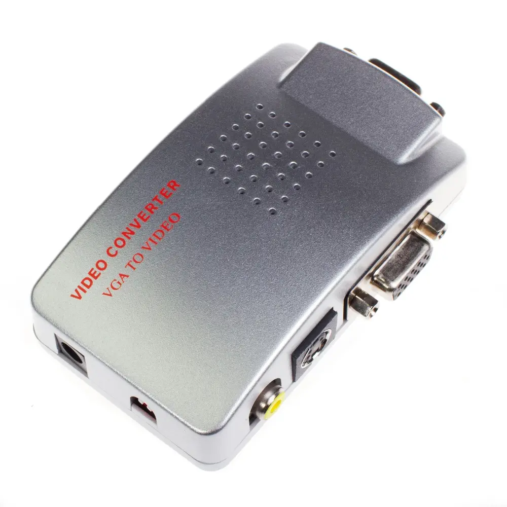 Оптовая продажа Универсальный ПК VGA к ТВ AV RCA адаптер сигнала конвертер видео переключатель коробка поддерживает NTSC PAL системы