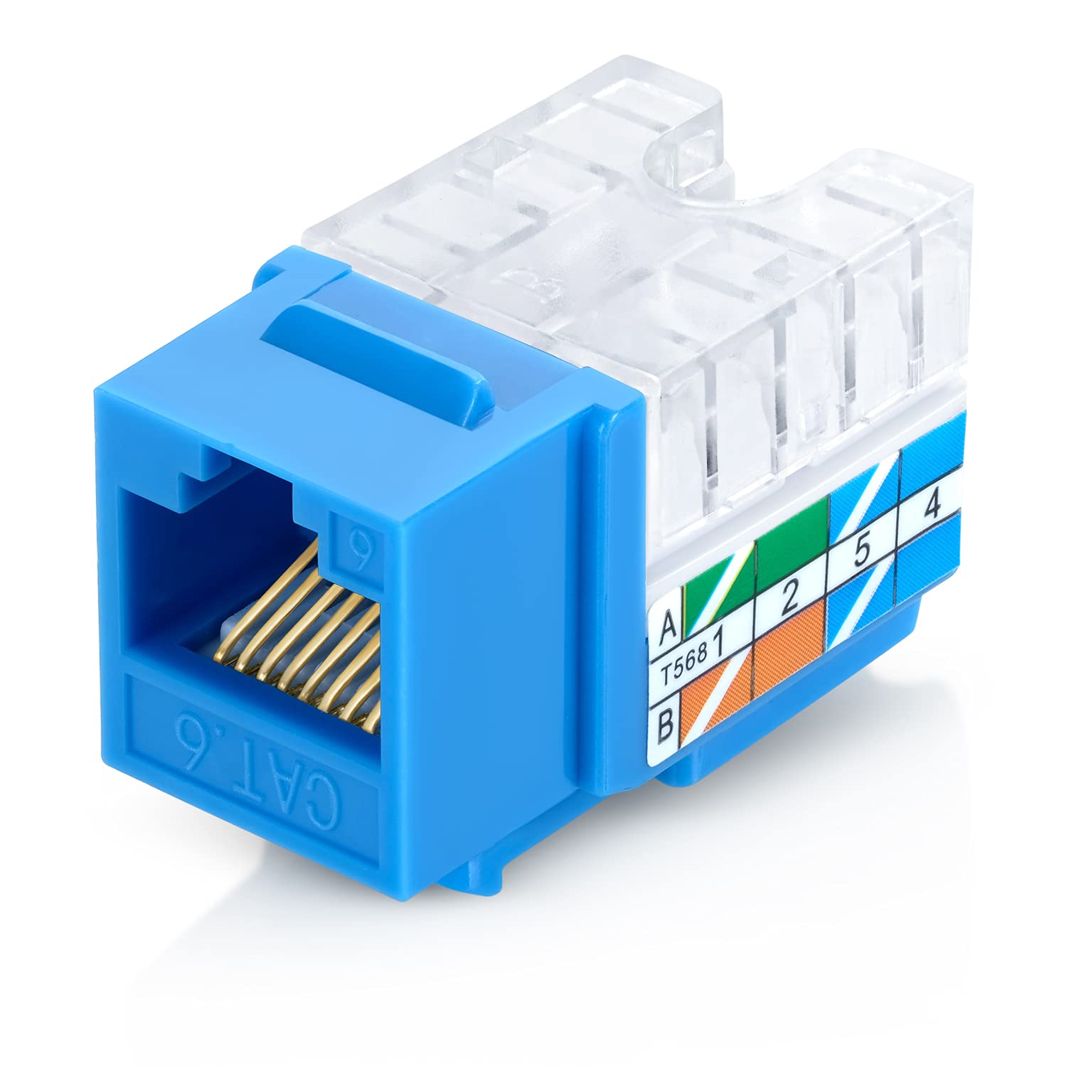 Модульные гнездовые Разъемы RJ45 Cat6/5e голубого цвета Keystone Jack 110, совместимые с инструментом для быстрого завершения, easy JACK Cat6/5e