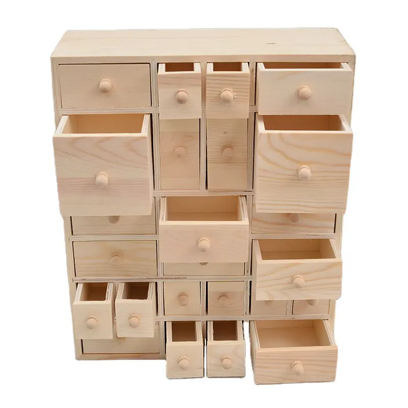 Multi-drawer wooden box Vintage wooden storage box Multi-drawer jewelry storage cabinet Desktop storage cabinet