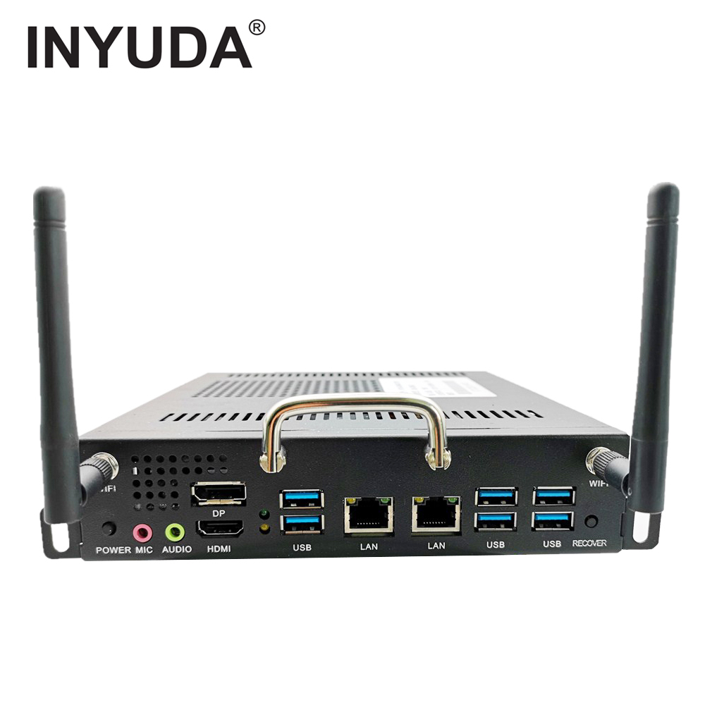 Inyuda новейший двойной RJ45 DDR4 Ram H110 I7 I5 I3 четырехъядерный процессор промышленный Ops Мини ПК