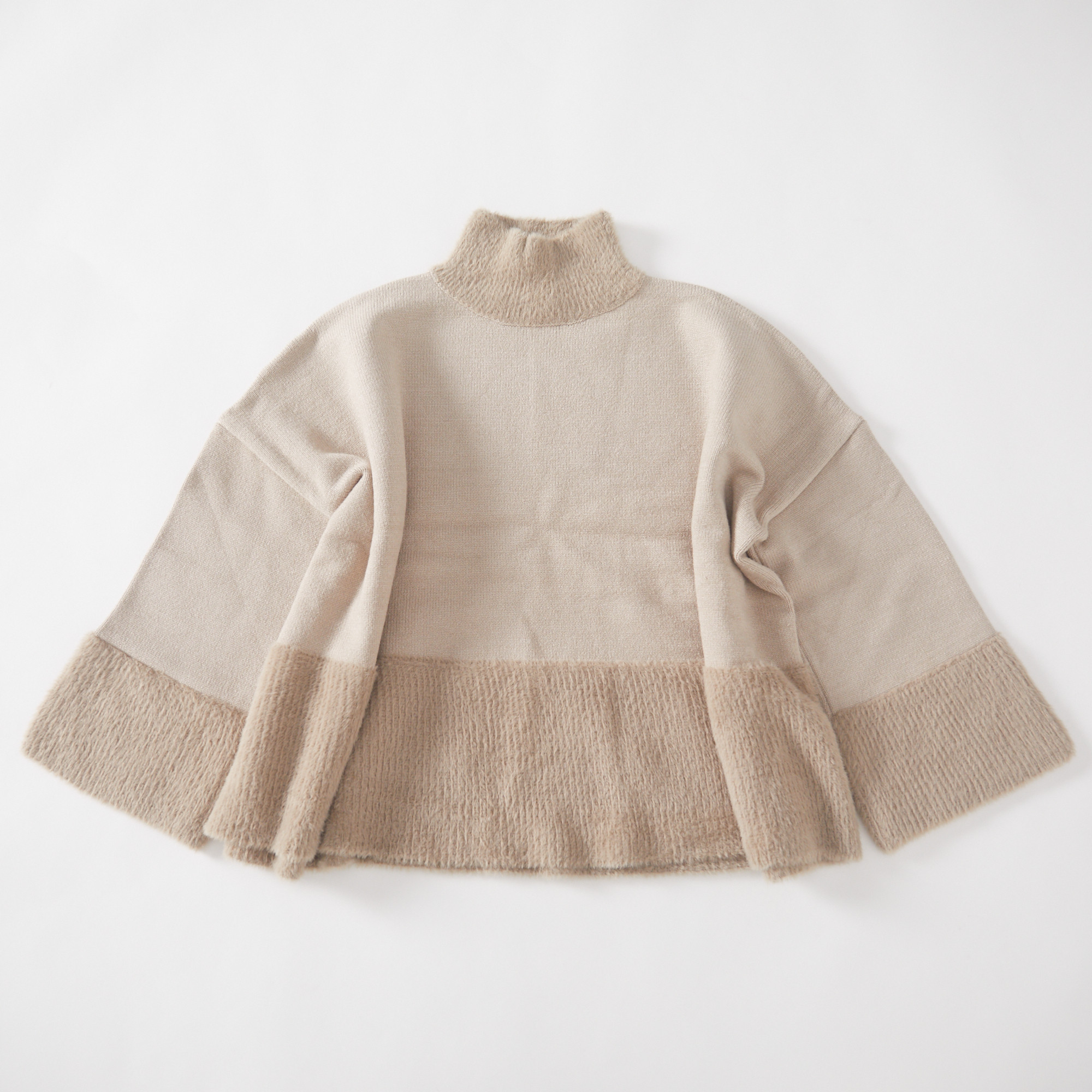 OEM Irregular Casual Ladies Pullover Fur Sweater Woolen Poncho Turtleneck Sweaters Women