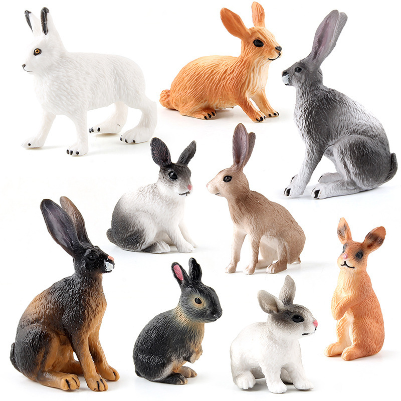Simulation Plastic Rabbit Animal Figurines Model Toy