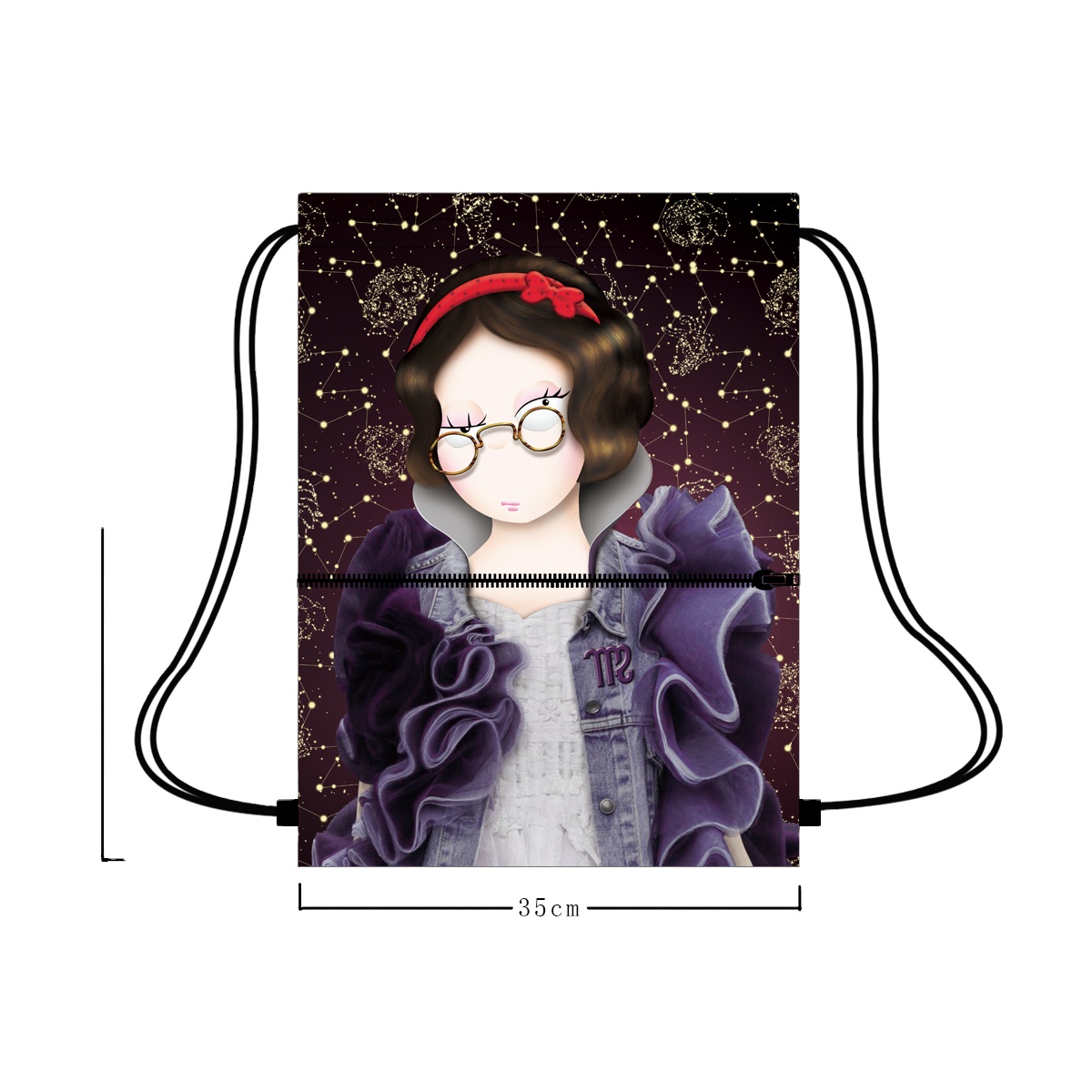 Custom eco drawstring bag with zipper pocket washable reusable capacity large drawstring gift bag ready to ship