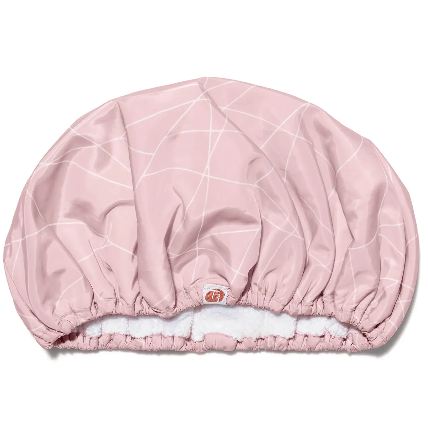 Custom Waterproof Terry Cloth Shower Cap Double Layer Shower Caps With Terri Cloth