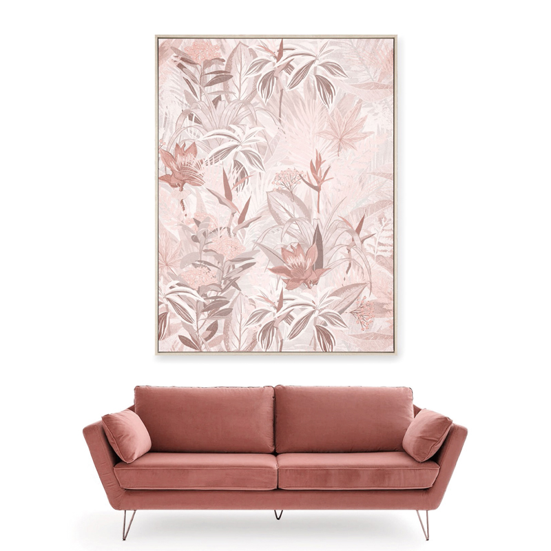 Nordic simplicity High value-added Handmade Flower Oil Painting Girly pink Bouquet Art Canvas