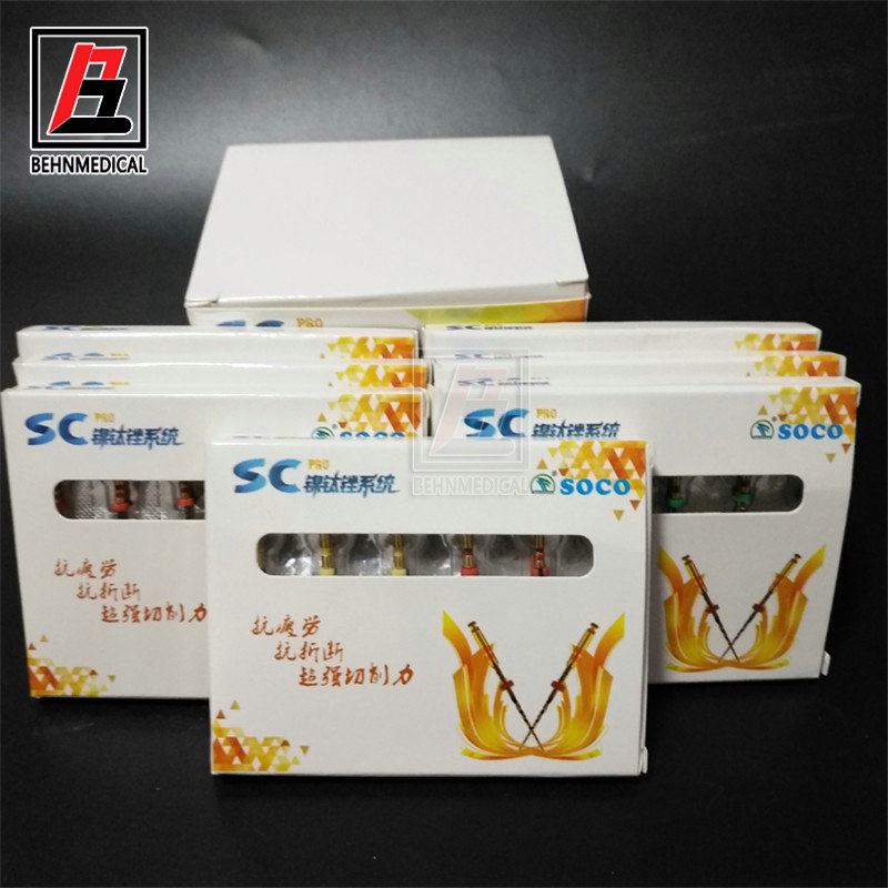 Инструменты для корневого канала SOCO sc-pro, эндофайлы/роторный напильник для эндодонтического двигателя, супер напильник/стоматологический напильник, расходные материалы