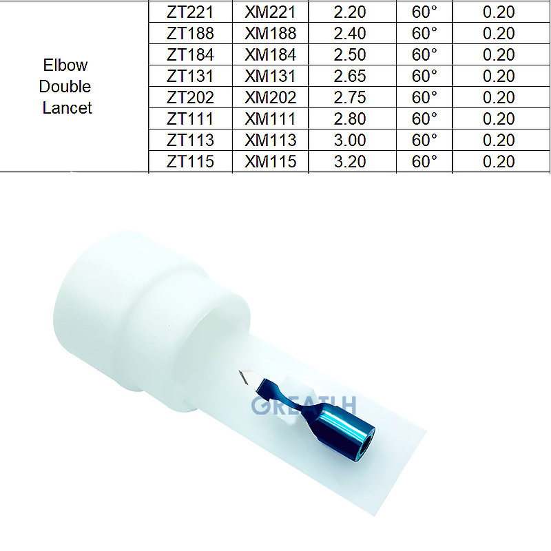 Ophthalmic Elbow Double Lancet Sapphire Keratome Knives Ophthalmic Blade Titanium Veterinary Ophthalmic Handle