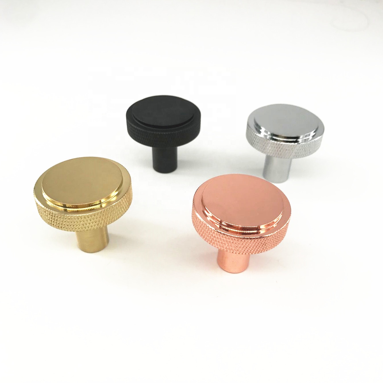 CX808 Brass And Aluminium Material Home Decor Kitchen Bedroom Cabinet Drawer Round Knurling Handle Knob
