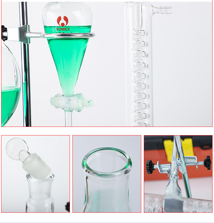 China supplies 1000ml distillation glassware set Laboratory glassware  Water Purifier Distiller Glassware kit