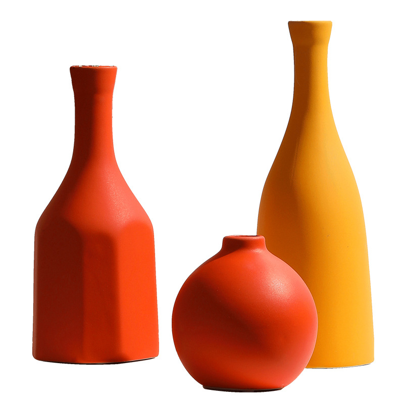 Скандинавская керамическая ваза Morandi, декоративная сушеная ваза для цветов