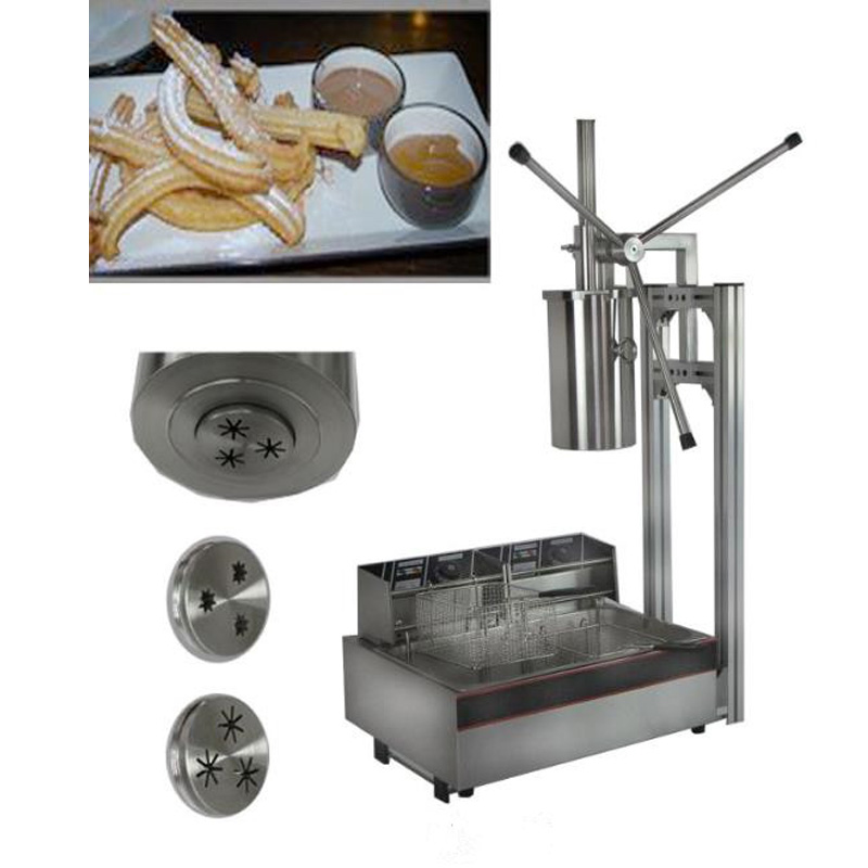 Automatic 5l Capacity Churros Maker Machine With Fryer And Hollow Churro Filler Machine