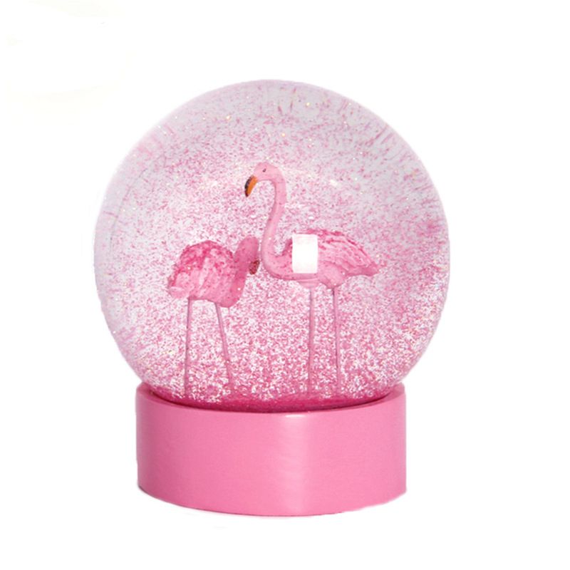 Creative Water globe Decoration Pink Flamingo Snow Globe For Girl Holiday Snowball Gifts