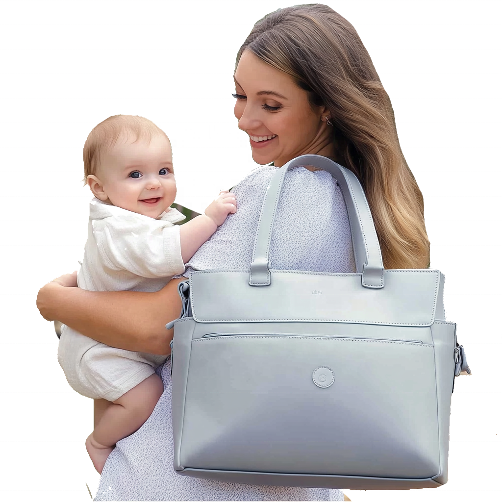 Mommy Style Factory Wholesale Custom Baby Diaper Bag Waterproof PU Leather Diaper Bag