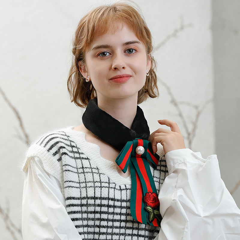Модный теплый искусственный воротник, зимний женский другой шарф, круглые меховые шарфы на шею