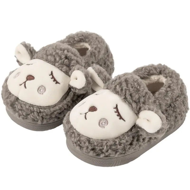 Vegan Kids Unisex Cute Cotton Baby House Shoes, Winter Textile Memory Foam Children Girls' And Boys Slippers