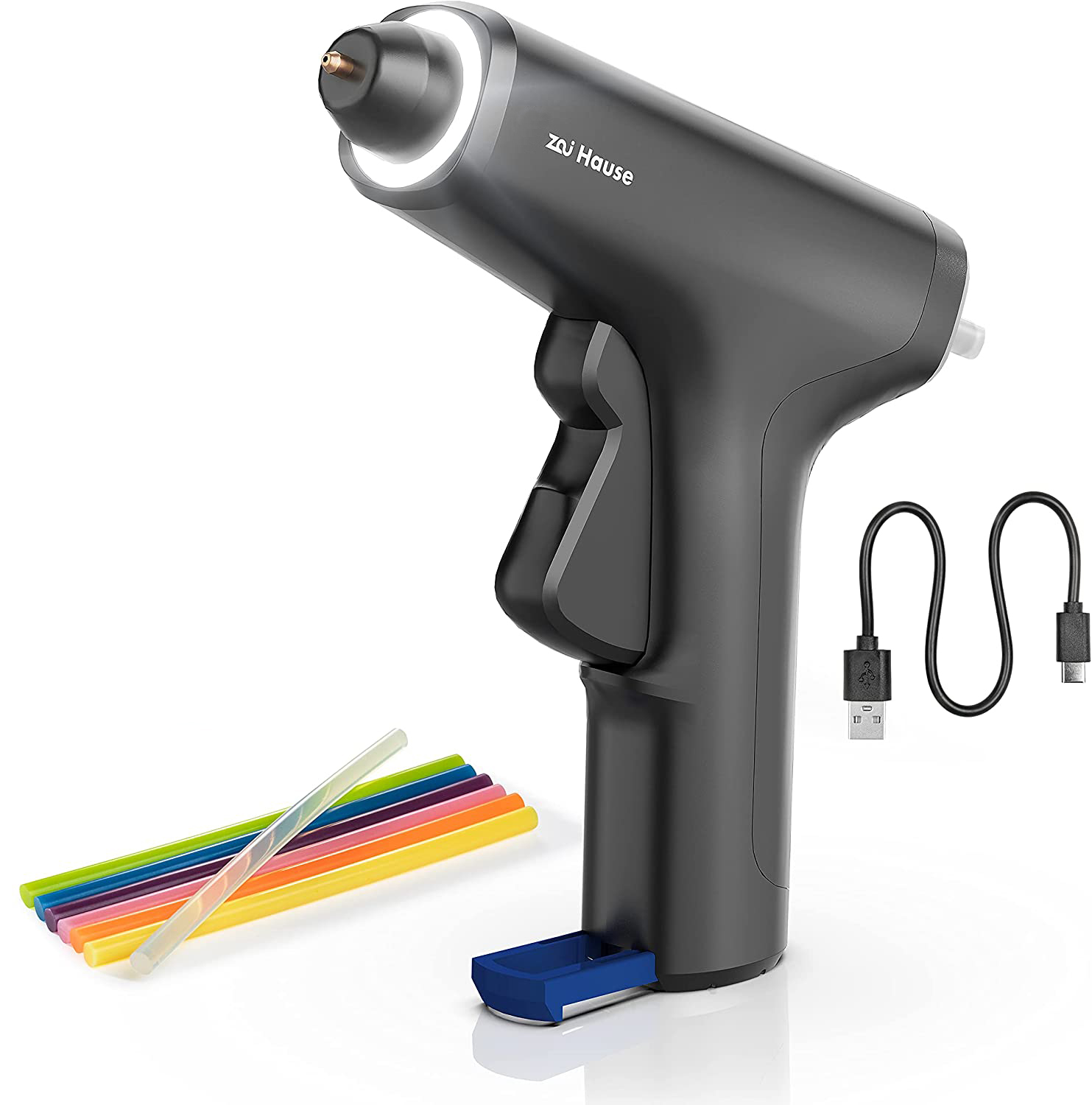 Cordless High Temperature Small Glue Gun kit and 7 Glue Sticks Hot Glue Gun for Handcraft Decoration/Christmas Decoration/Gift