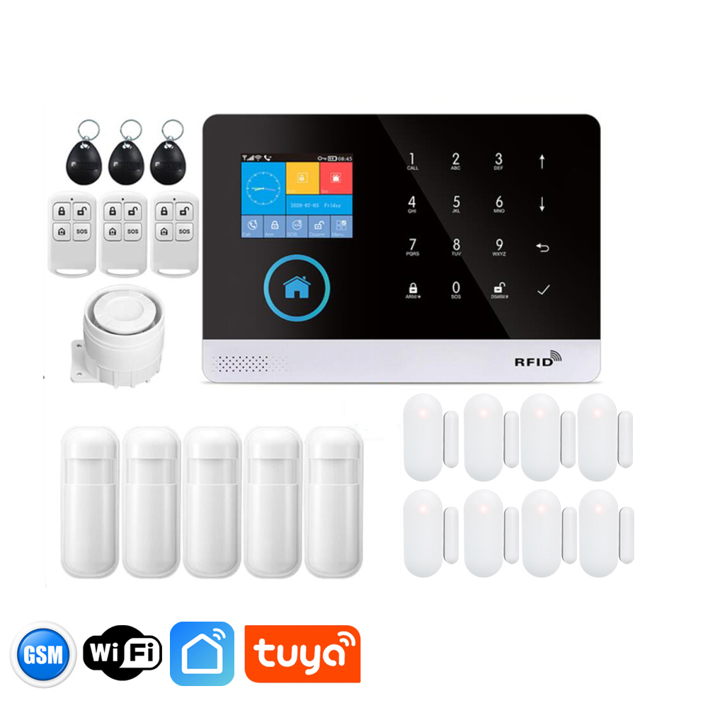 Система сигнализации Tuya Smart life для дома, беспроводная Wi-Fi GSM сигнализация, 99 зон, сенсорная клавиатура, ЖК-дисплей, поддержка Alexa и google Home