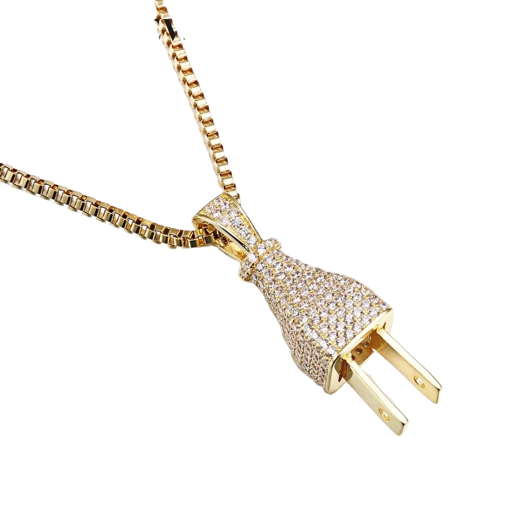 JASEN ювелирные изделия микро pave cz камень iced out ювелирные изделия штекер кулон