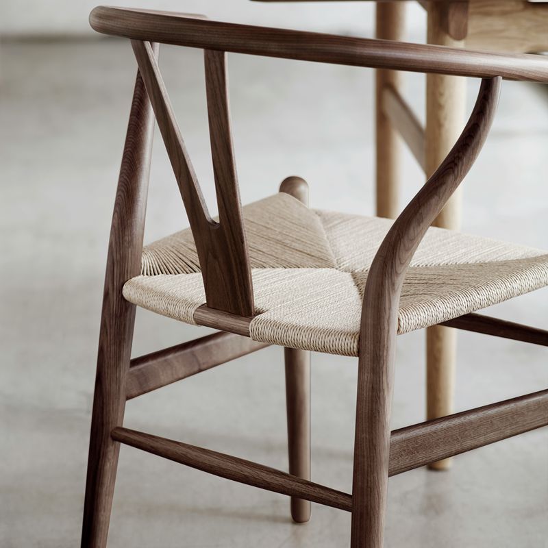 Danish Hans Wegner New Design Luxury Walnut Woven Rope Seat Wishbone Chair Oak Wooden Dining Room Chair