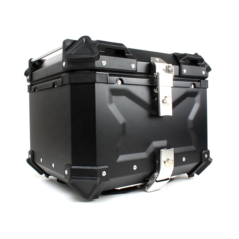 Motorcycle Quick Release Tail Box, Rear Rack Case, Helmet Case, Aluminum Alloy Plate, Waterproof, 45 Liter