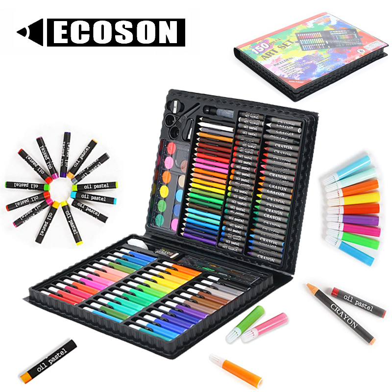Plastic Box Packing 150 Pieces DIY Drawing Set Children Art Supplies Paint Set Kids Art Set Great Gift for Kids Christmas Gift