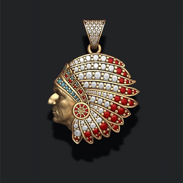 Customize iced out jewelry African chief pendant