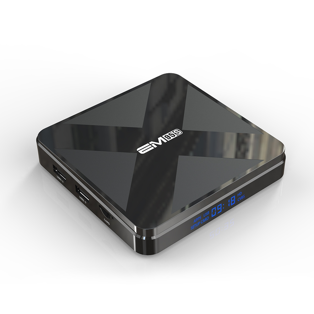 Частный режим EM95S чипсет s905x3 Android 9,0 5G wifi play store приложение скачать бесплатно Android TV Box