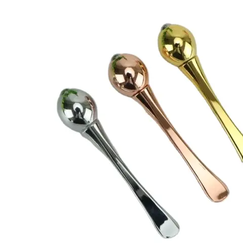 Alloy Material Facial Spoon Cream Cosmetic Spoon With Massage Ball For Girls And Student Beauty