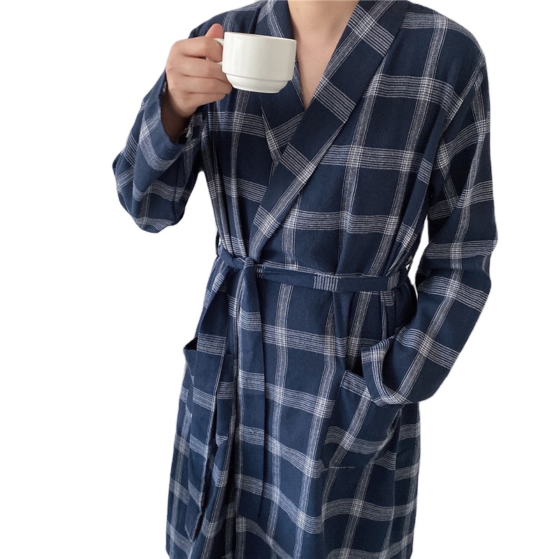 robes for men and women long sleeve nightgown Couple's home service pajamas set Leisure warm comfort two piece robes men