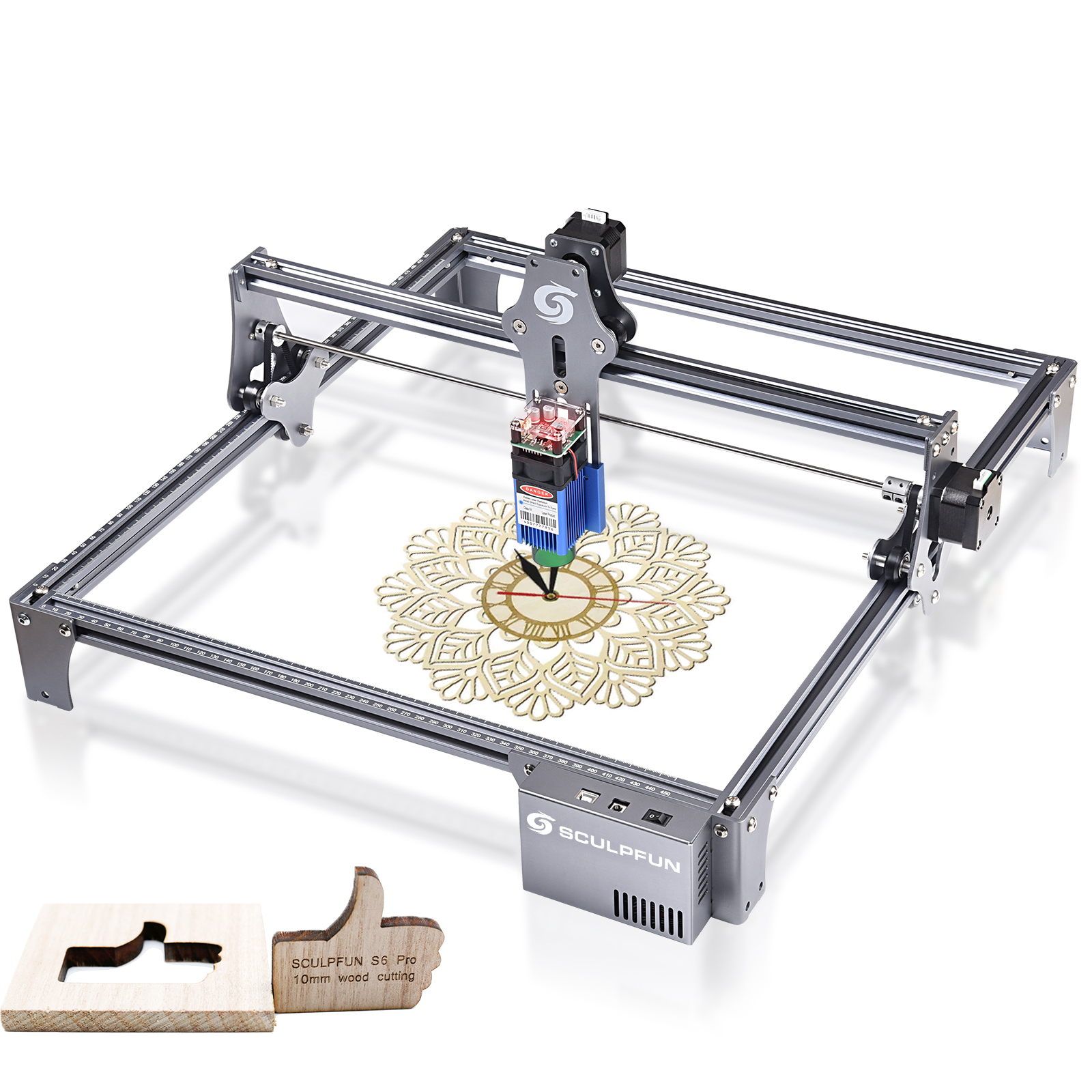Лазерный гравировальный станок SCULPFUN S6 Pro 40 Вт, ультратонкий фокус, лазерный резак для дерева, акрила, высокая точность, Большая область резьбы, DIY Des