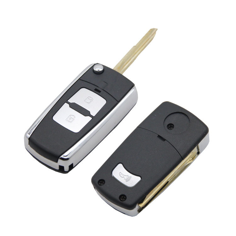 Metal Frame Car Key Case Durable Car Remote Shell Zinc Alloy Button Brass Blade