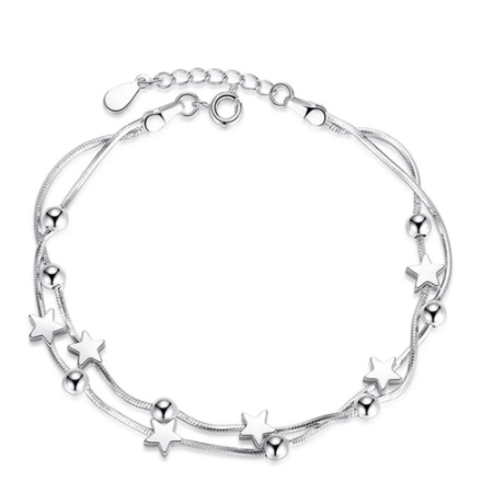 925 Stamp Sterling silver jewelry high quality fashion woman bracelet retro square simple bracelet length 20CM