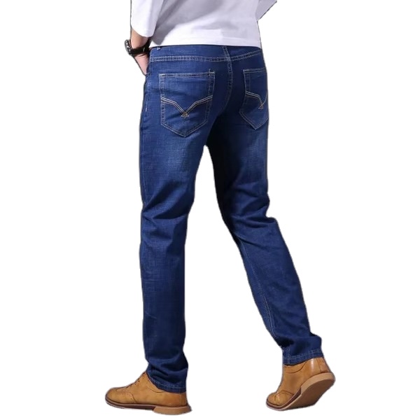 Cowboy Pants Men's Stretch Jeans Straight Business Edition Loose Large Size Cross-border Korean Slim Jeans OEM