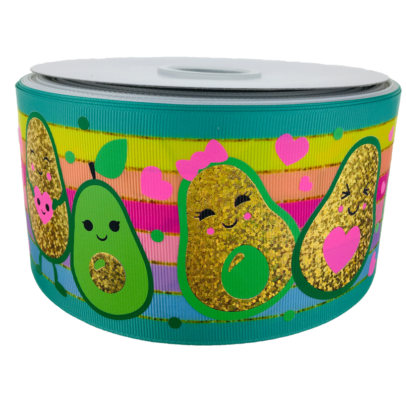 3 "75 мм авокадо голограмма Grosgrain лента для волос лук