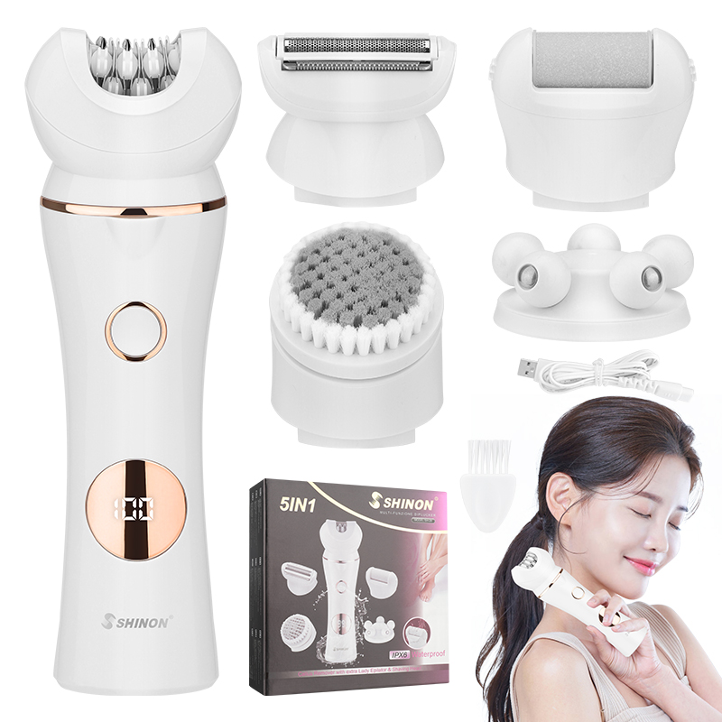 4D SH-28 5 In 1 Professional Lady Hair Remover Kit Muti Purpose Facial Massage And Epilator For Women