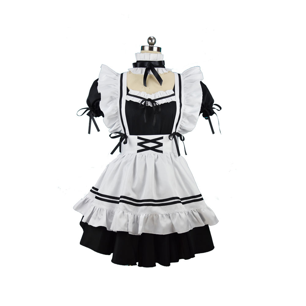 Women Maid Uniform Anime Costume Dress Black and White Apron Dress Lolita Dresses Cosplay Costume