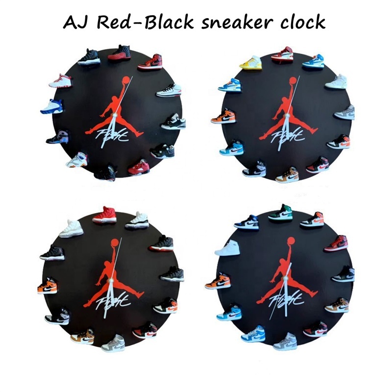 Wholesale High Quality 3D Creative DIY Basketball AJ Mini Sneaker Shoes Wall Clock for Decoration