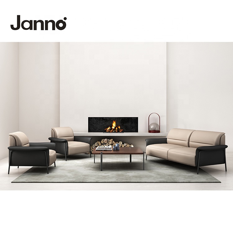 Modern Sythetic Leather Office Sofas 1+1+3 Seater Commercial Furniture General Use Sofa Set Furniture For Living Room Office