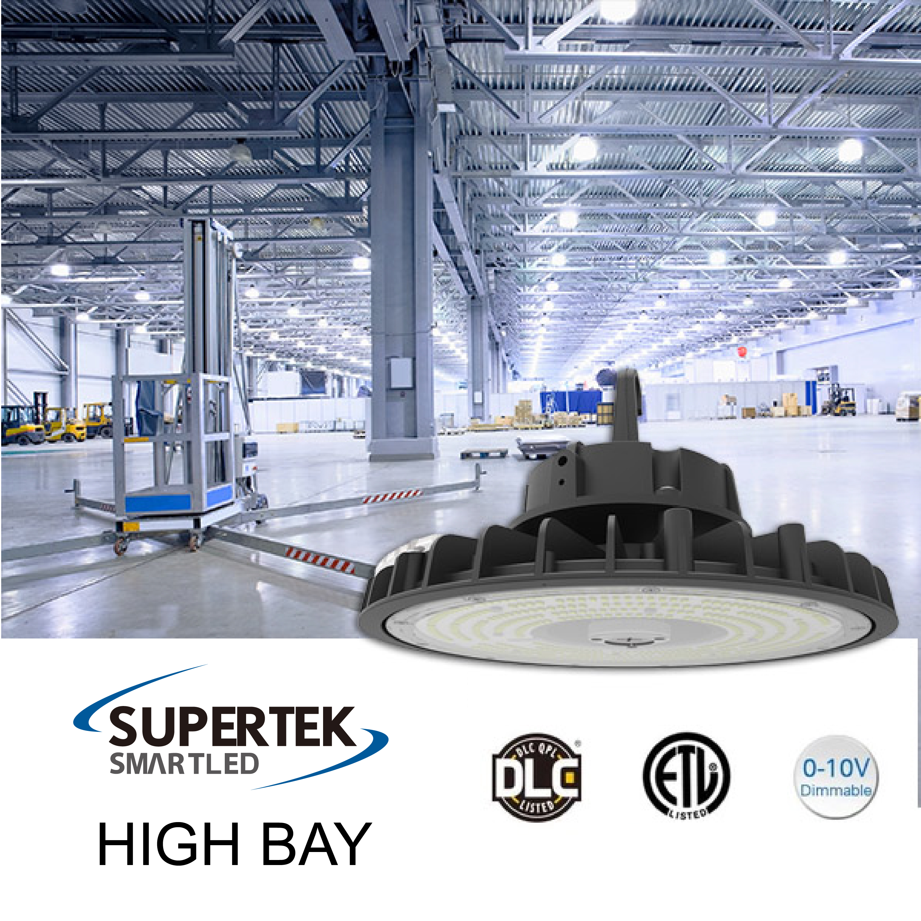 IP65 Industrial Pendant Lamp 100W photo sensor LED high bay light fixture for warehouse