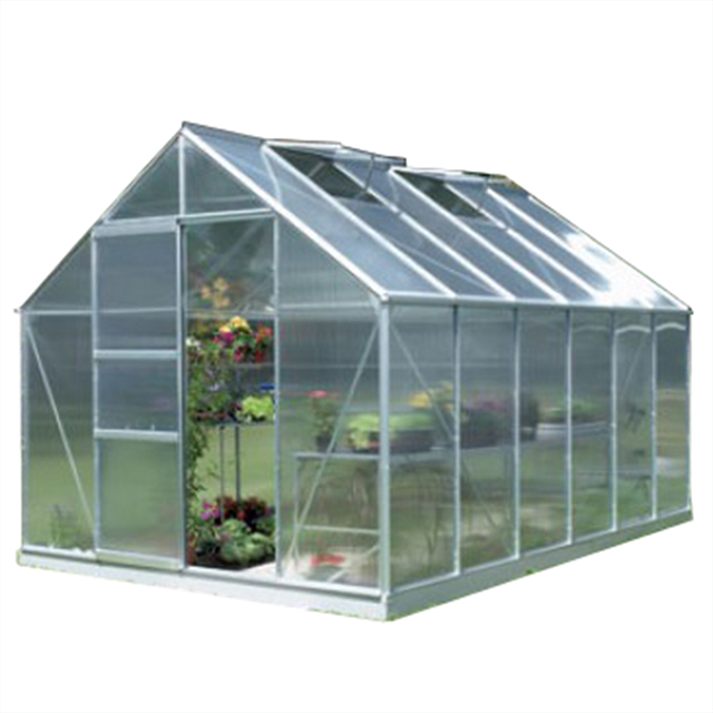 Metal Aluminium frame singlespan plastic polycarbonate garden greenhouse