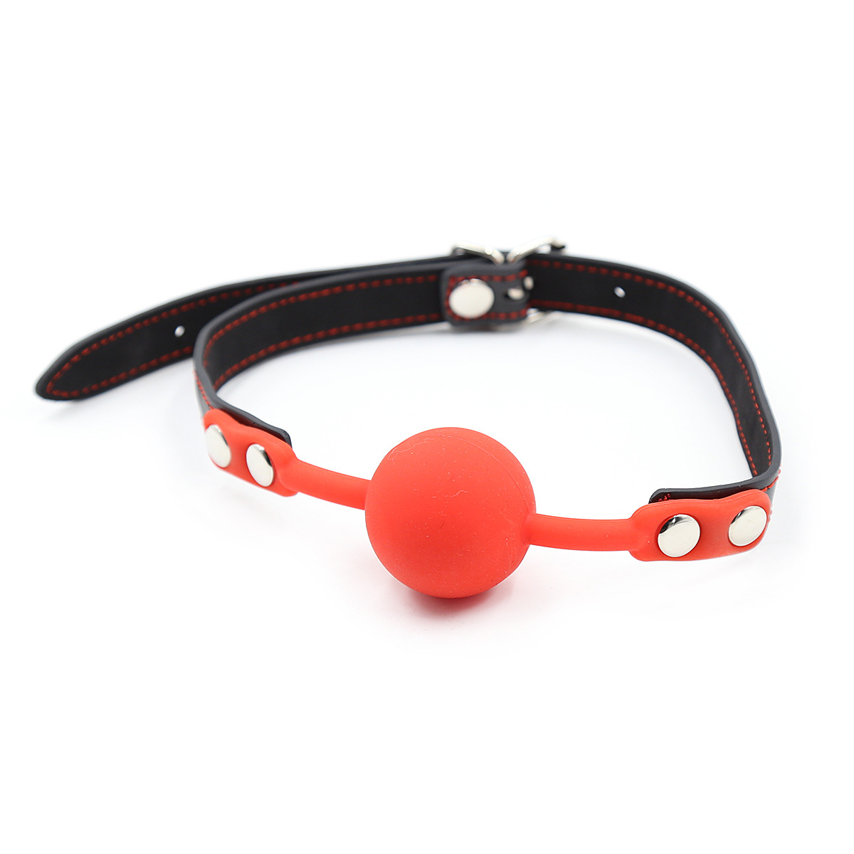 Sex Lingerie Gag Ball Silicone Open Mouth Gag Ball Glossy Real Leather Harness Restraints Fetish BDSM Bondage Sex Toy for Adult