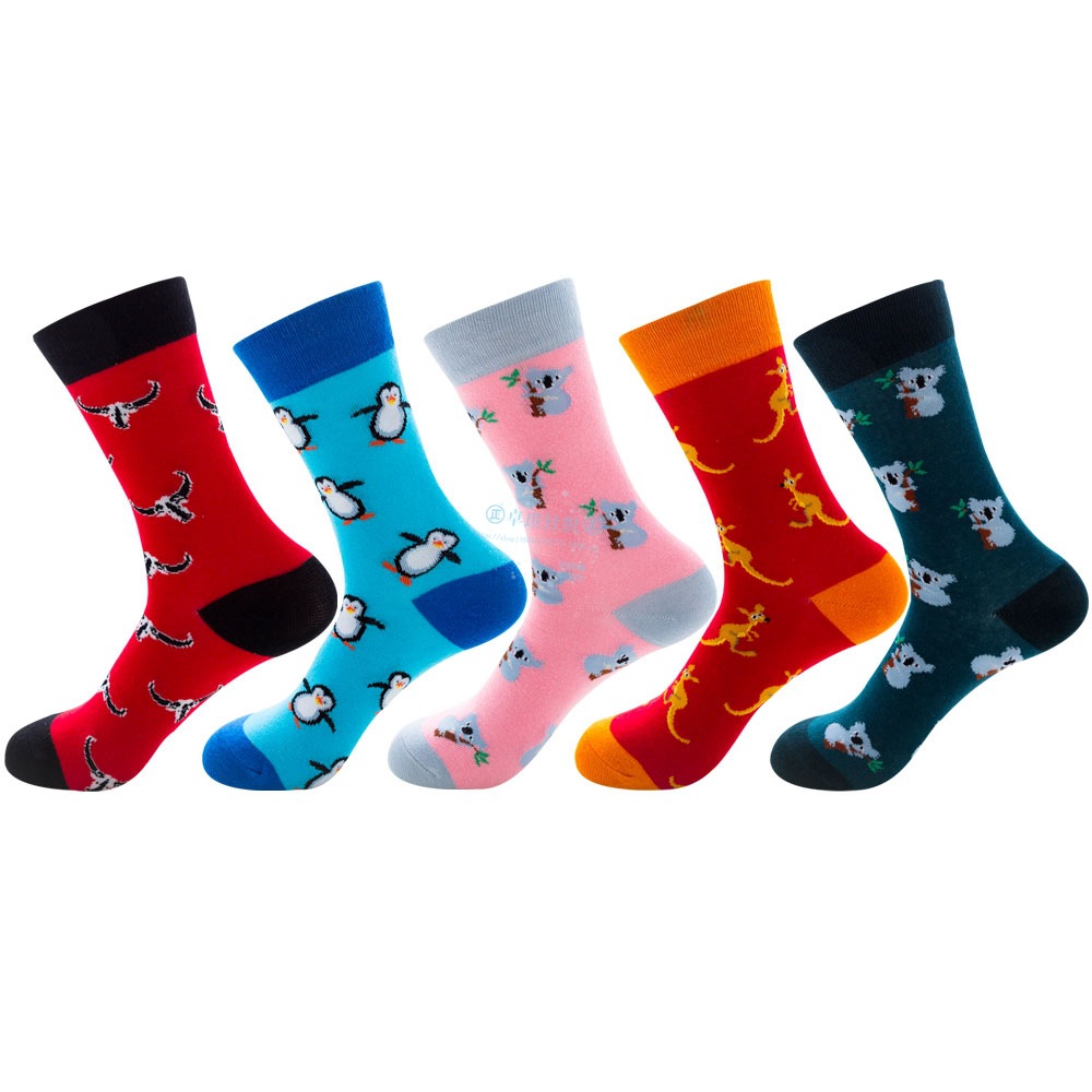Low MOQ OEM colorful cute fashion men socks new design cotton animal women socks