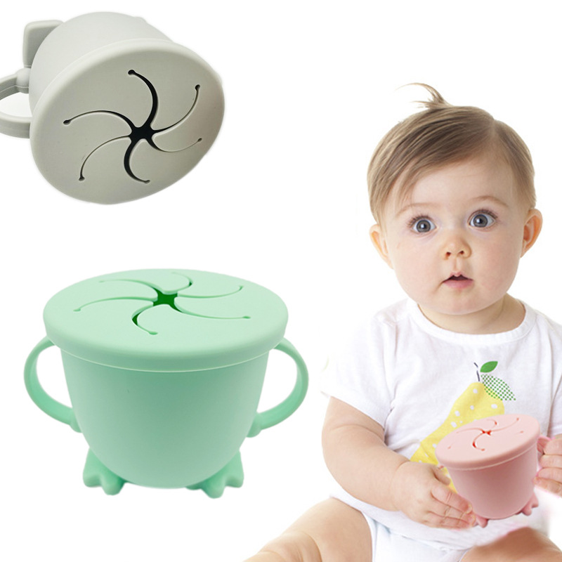 BPA Free Leakproof Baby Food Storage Box Cup Silicone Baby Snack Cup Children Snack Cup