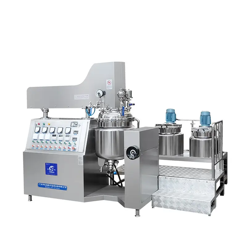 Factory Price 200L Hydraulic Lifting Vacuum Emulsifying Mixer Machine Lotion Homogenous Emulsifier Cosmetic Cream Making Machine