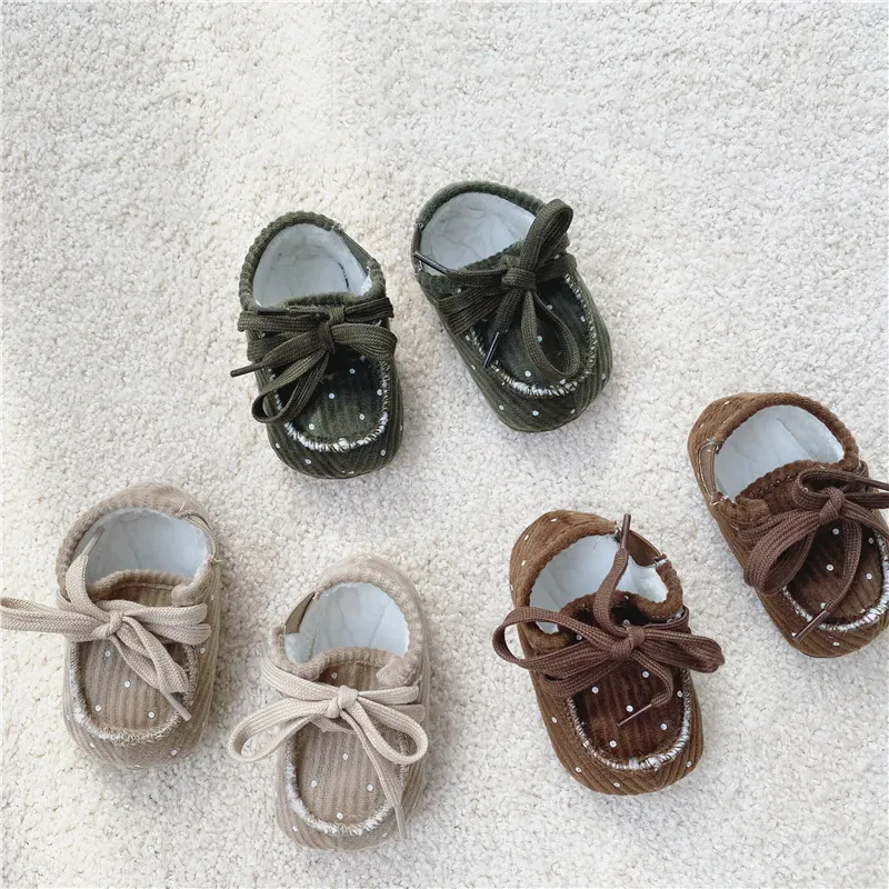 Q2-baby F209 New Winter Infant Thicken Corduroy Baby Fashionable Soft Walking Shoes