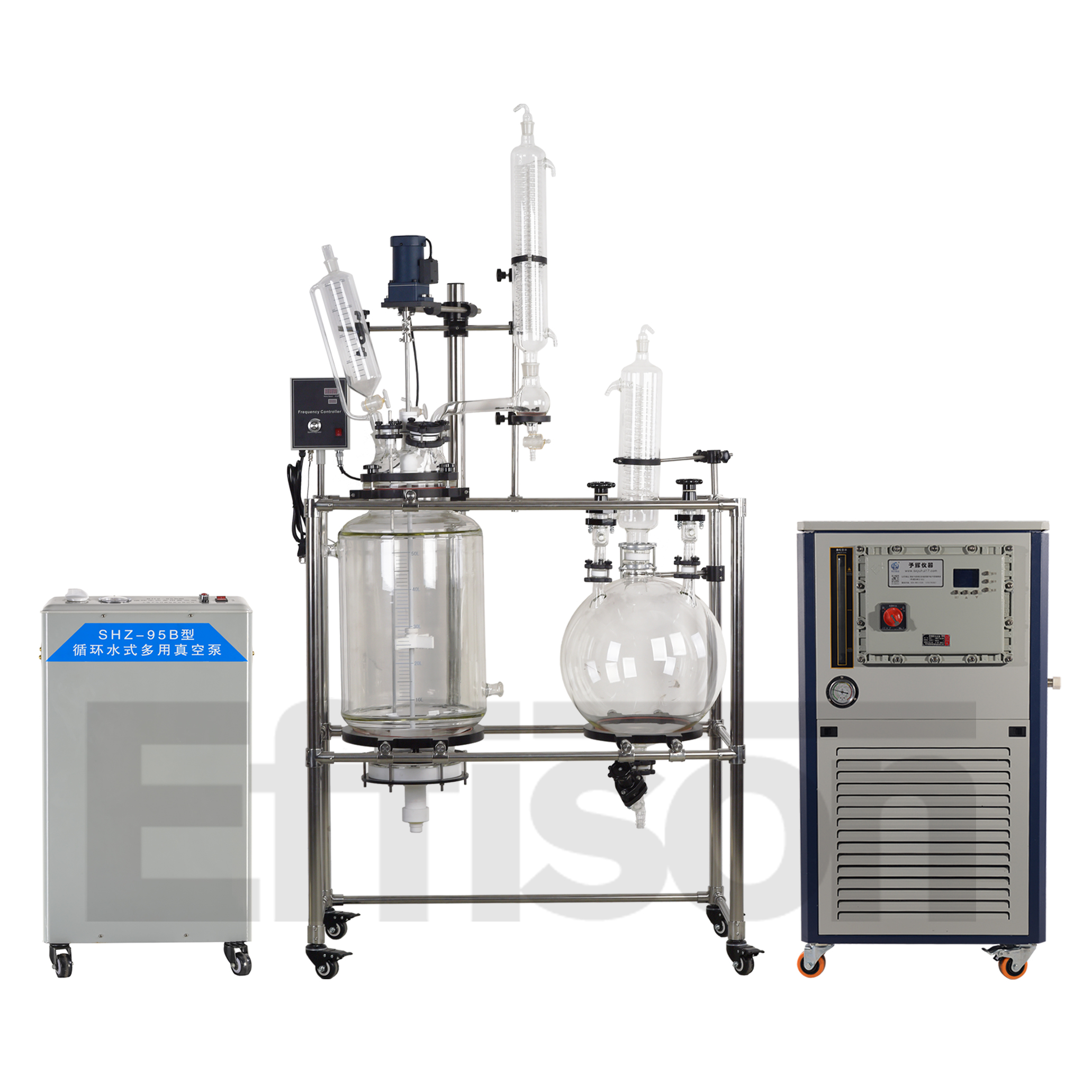 100L химический объемный Стеклянный Реактор PTFE Мешалка вакуумный фильтр Nutsche