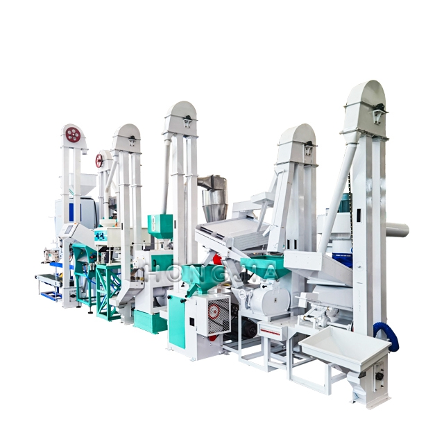 Automatic mini small rice mill plant with destoner color sorter polisher machine
