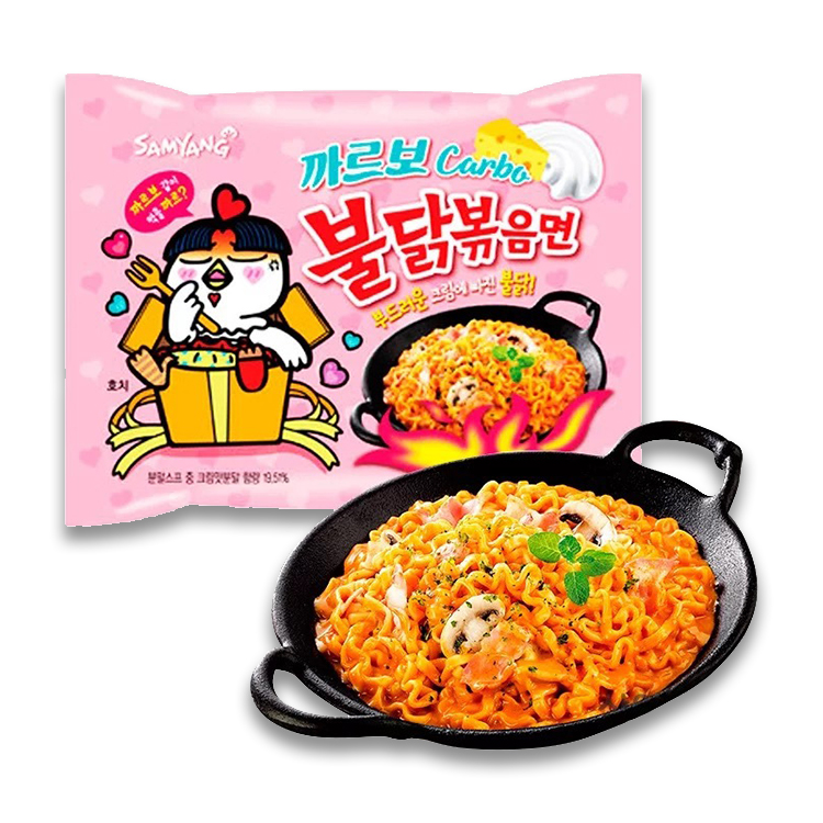 Корейская лапша быстрого приготовления Buldak Ramyeon горячий Куриный рамен Samyang пряный с кремом